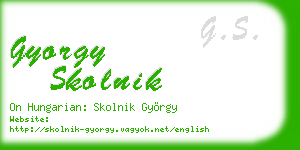 gyorgy skolnik business card
